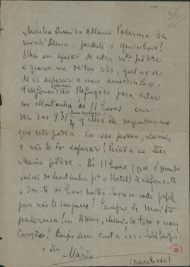  [Carta, 1914, Lisboa a Maria Cardoso de Sá Carneiro] / Mário